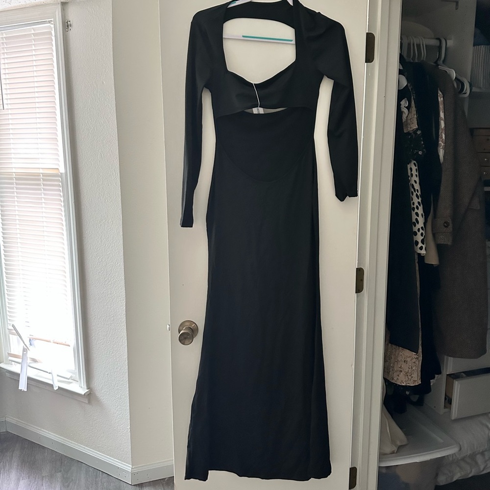 Black maternity maxi